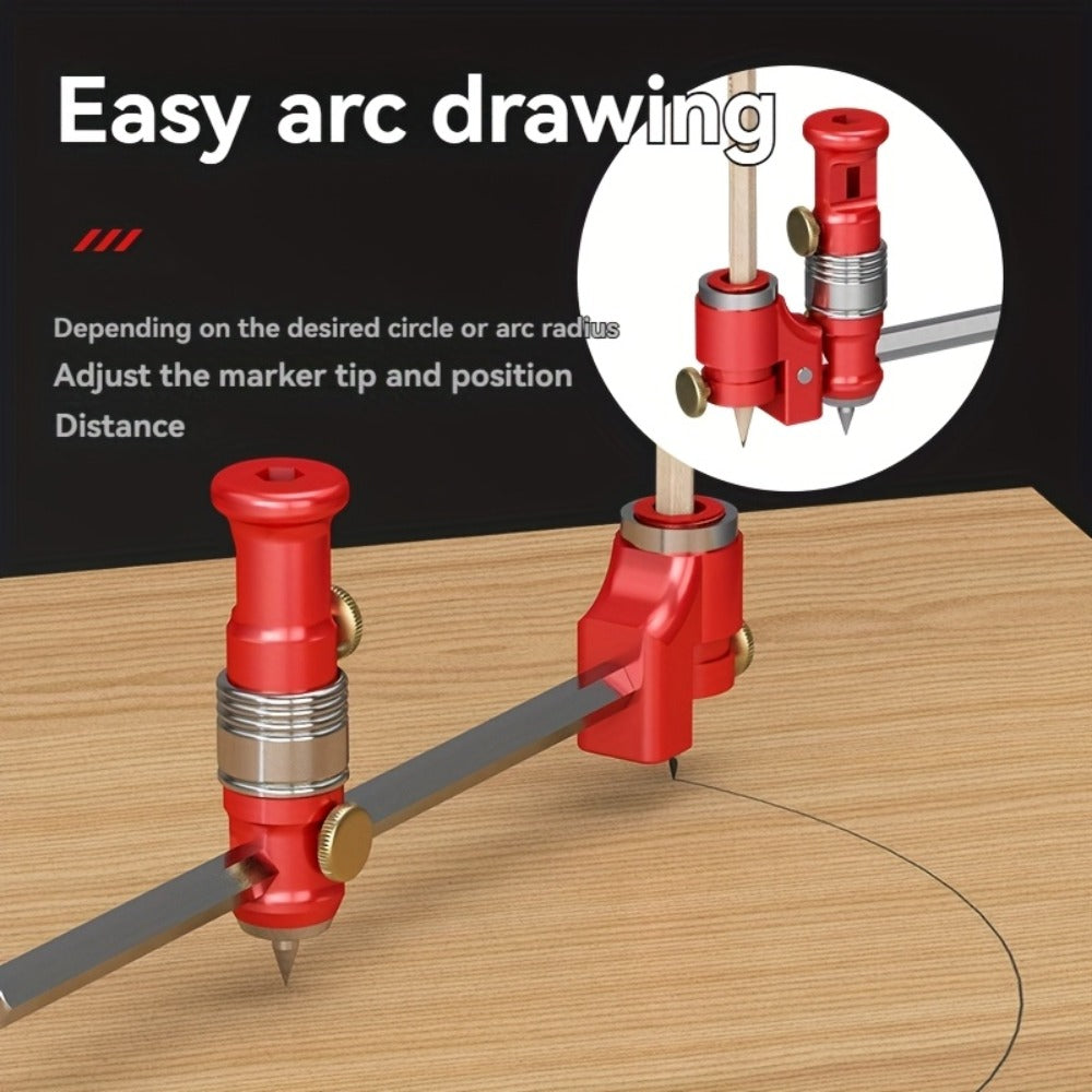 Marking Ruler 3-in-1 Multifunctional Woodworking Layout Tool Metric Imperial Straight Line Parallel Arc Height Marking for DIY Carpentry Handicraft Projects - product image 7