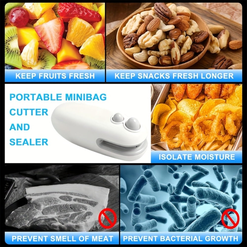 Mini Bag Sealer 2-Pack USB-C Rechargeable 2-in-1 Heat Seal with Cutter – Magnetic Storage Bag Resealer for Plastic Snack Food Bags | Airtight Freshness Keeper Portable Kitchen Gadg - product image 12