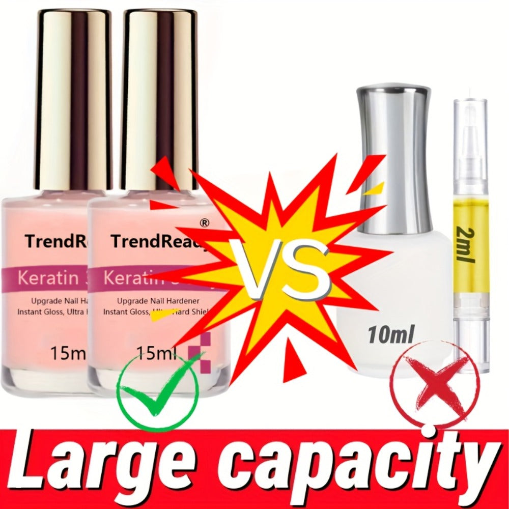 Nail Strengthener 2 Pack 4-in-1 Natural Protein Hardener — Extra Strong Fast Drying Nail Growth Treatment Base Coat for Weak Brittle Splitting Nails, Women Men All Nail Types - product image 8