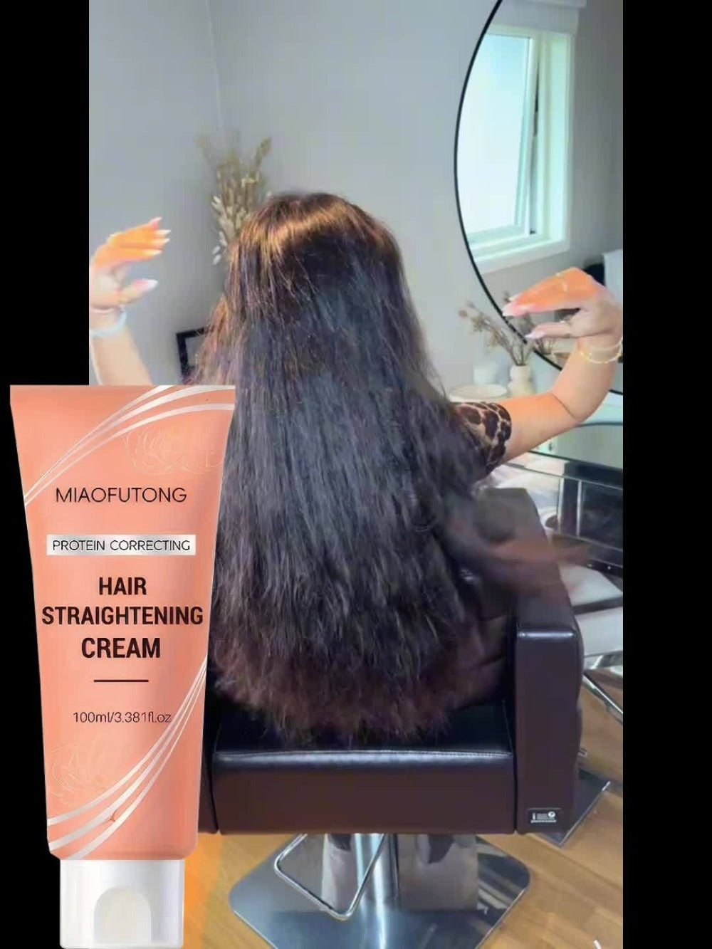 Frizz Control Hair Straightening Cream with Protein 100ml 3.38oz | Deep Hydrating Smoothing Treatment | Strengthens & Softens | Non-Greasy Lightweight Formula for All Hair Types Wo - product image 6