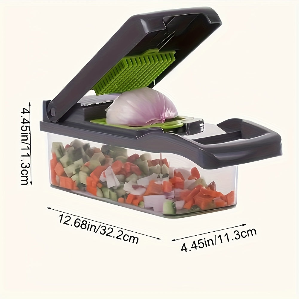 16-in-1 Manual Vegetable Chopper Set, With 8 Blades, Container, Peeler and Filter, Easy Meal Preparation, Professional Onion, Carrot and Garlic Slicer, Kitchen - product image 4