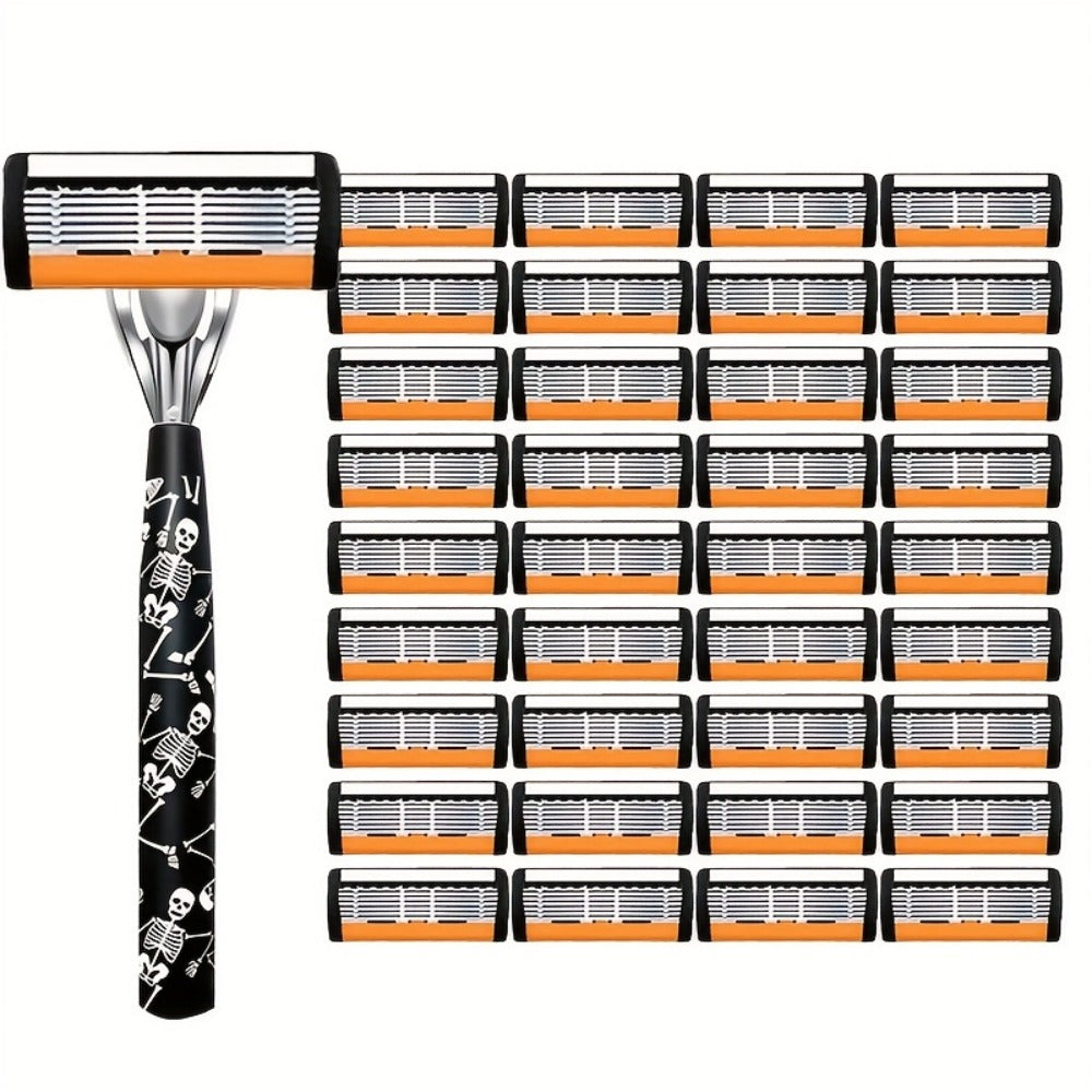 Safety Razor for Men 7-Layer Progressive Blades — Non-Slip Stainless Steel Handle Classic Double Edge Razor for Beard & Mustache Grooming, 1 or 2 Handle + 15–36 Blade Pack Options - product image 17