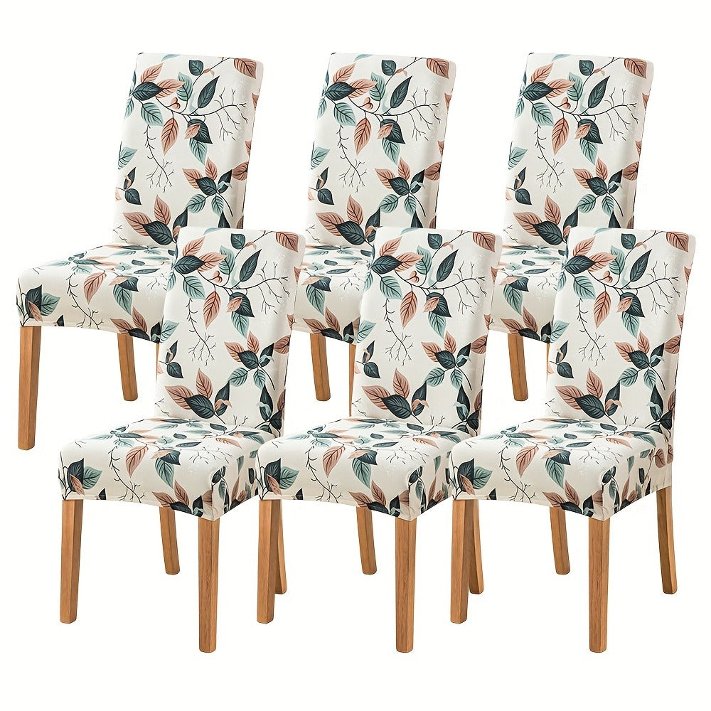 Dining Chair Covers Slipcovers Set of 4 or 6 - Spandex Stretch Milk Velvet Removable Washable Parsons Chair Protector | Anti-Slip Elastic Band | Multiple Prints | Kitchen Dining Ro - product image 9