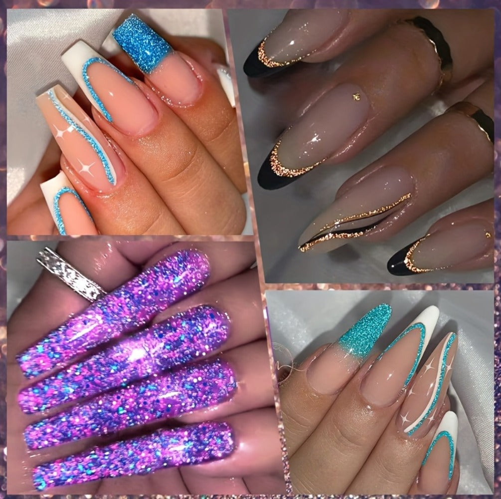 Reflective Glitter Line Gel Nail Art Set LILYCUTE Sparkling Stripe 3pcs 5ml Each - Ultra-Thin Pull Line Drawing Graffiti Gel Polish LED UV Cured DIY Home Manicure for Women - product image 16