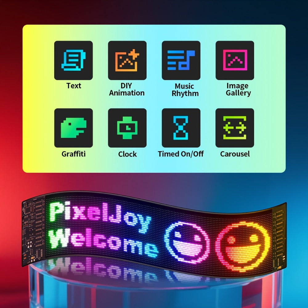 Programmable LED Sign Flexible Matrix Panel – App & USB Control, RGB Multicolor, Music Sync, Text & Animation Display for Indoor Shop, Party & Event Decoration (16×32 to 16×192) - product image 6