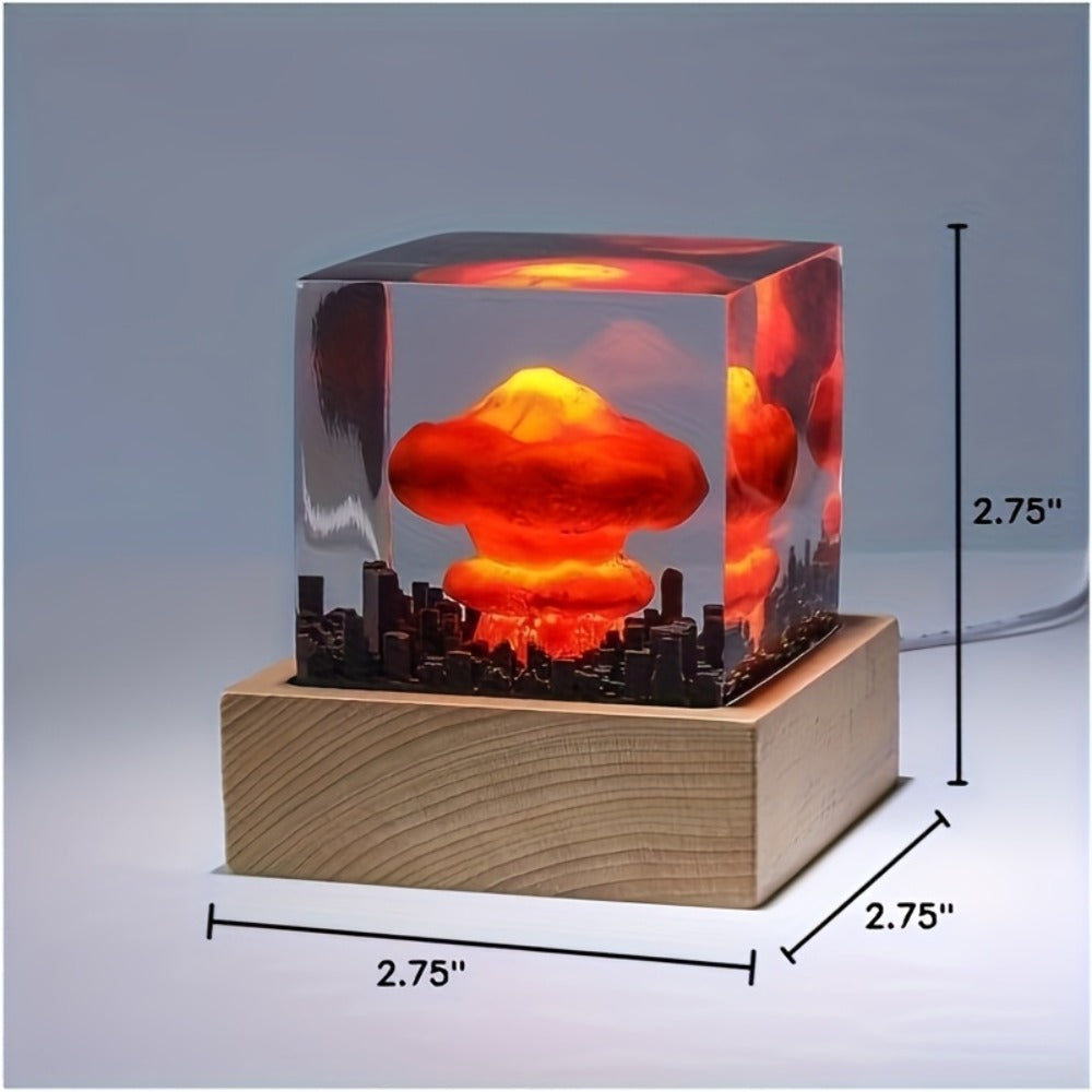 Mushroom Cloud Night Light – USB Powered LED Atomic Bomb Glow Lamp, Sci-Fi Desktop Decoration Art Piece, Unique Gift for Nuclear Enthusiasts, Bedroom Living Room Office Decor - product image 2