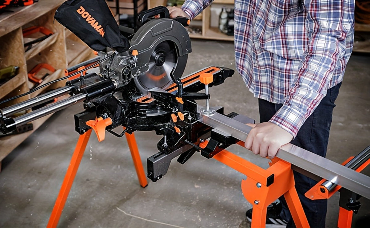 Miter Saw Stand with 78-1/8" Sliding Rail – 3-Step Quick Fold, 22LB Lightweight, 330LB Capacity, Universal Fit for DeWalt Makita Bosch & Most Miter Saw Brands - product image 14