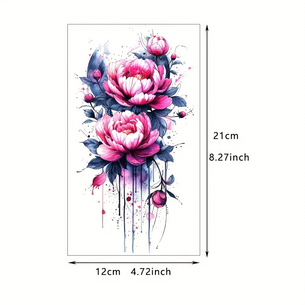 Watercolor Temporary Tattoos 24 Sheets for Women & Kids | Large Realistic Fake Tattoo Stickers Flower & Animal Designs Long Lasting Body Art Half Arm Tattoos - product image 2