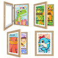 Kids Artwork Frame Front Opening Changeable 8.5x11 Children Art Display Picture Frame Holds 100+ Pieces for Drawing Crafts Photos 2 Pack 4 Pack Wood White - product image 15