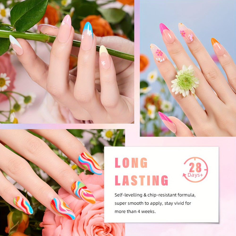 Pastel Gel Nail Polish Set 32 Colors Floral Rhapsody Series – Nude Gray Pink Blue Soak-Off UV/LED Curable, Four Seasons Manicure Starter Kit for Women Salon & Home Nail Art Gift - product image 2