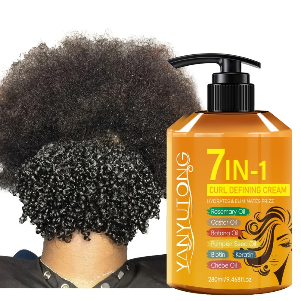 Argan Oil & Rosemary Curling Cream 280ml — 7-in-1 Moisturizing Long-Lasting Hold, Defines Waves & Curls, Naturally Fluffy Frizz-Free Finish for Wavy Curly Coily Hair Women - product image 9