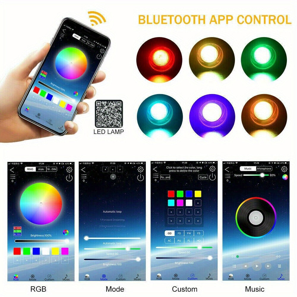 Fiber Optic Star Ceiling Light Kit 1000pcs, 0.5mm x 78.74" RGBW Car Roof Headliner Starlight Kit with App & 24-Key Remote Control, Color Changing Twinkle Lights for Car Interior Ho - product image 16