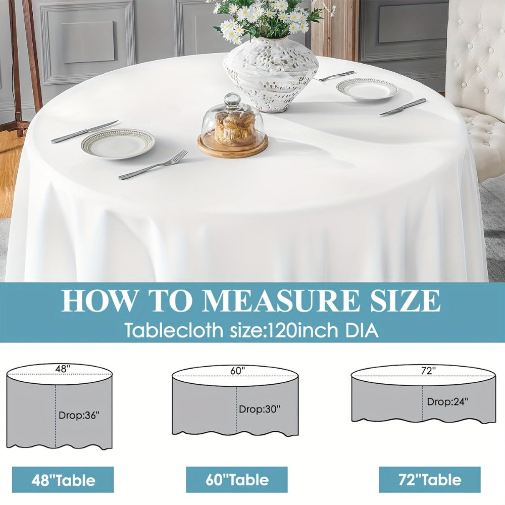 120 Inch Round Tablecloth Bulk Pack – Wrinkle-Free Table Cover for Wedding, Party, Christmas & Halloween, Black or White (6/12/18 Pack) - product image 4