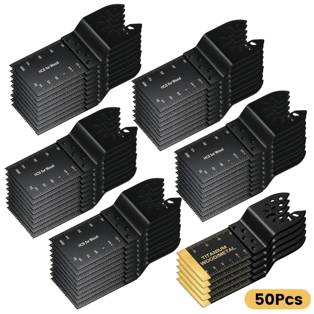 Titanium Oscillating Multi Tool Blades Universal Quick Release Saw Blades Set for Cutting Metal Nails Wood Plastic Compatible with Major Brands 18 28 50 Piece Options - product image 11