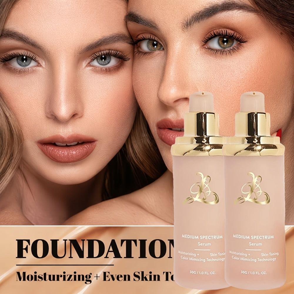 Color Changing Liquid Foundation 4-in-1 Full Coverage Waterproof Long-Lasting Concealer Color Corrector Moisturizing Natural Finish Makeup Base for All Skin Tones Light to Beige - product image 7