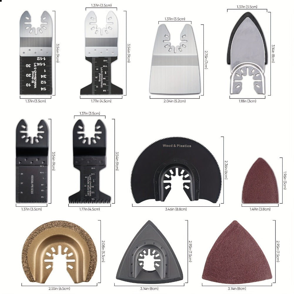 115pcs Oscillating Saw Blades Set with Sandpaper – Multitool Blades for Wood Metal Plastic, Universal Fit for Major Brands, Complete DIY & Pro Cutting Kit - product image 2