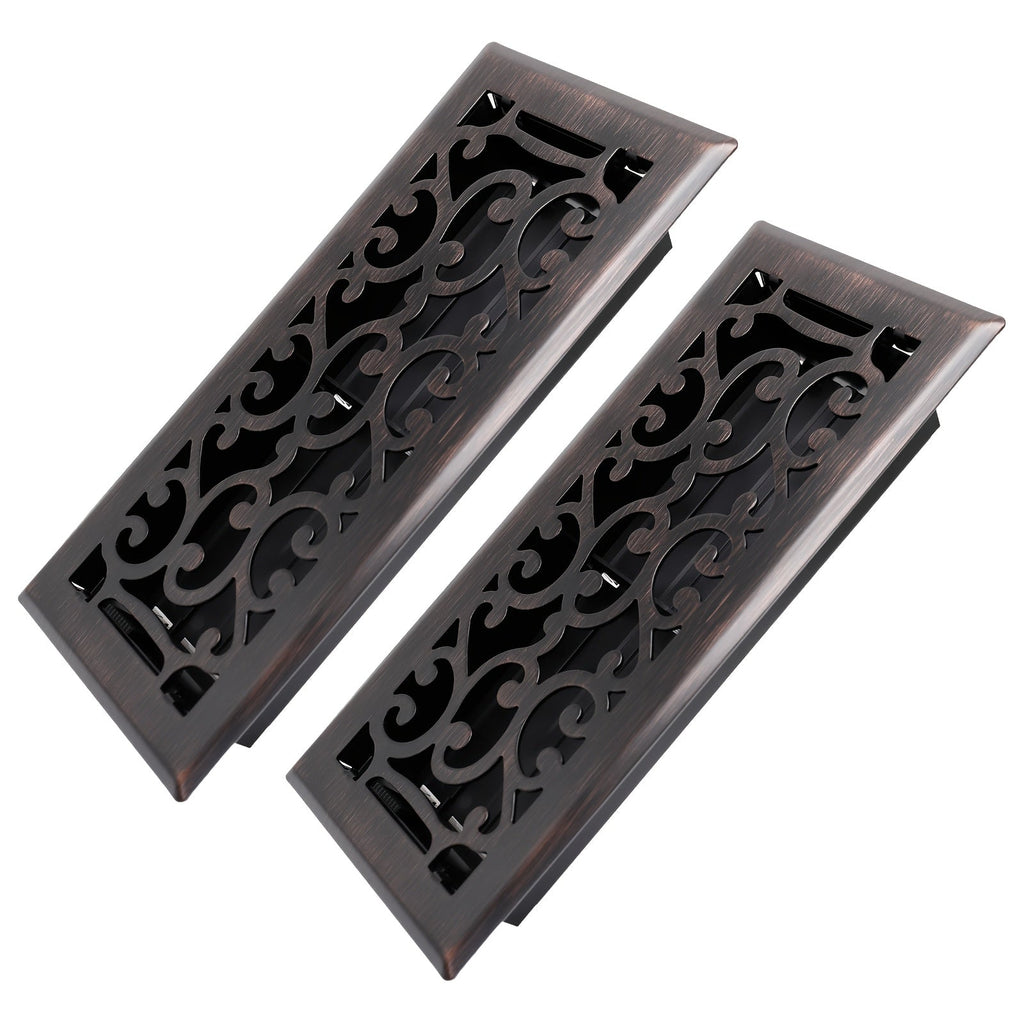 Floor Vent Register Cover 4x10 Inch Heavy Duty Walkable Steel Decorative Air Vent Grille Adjustable Airflow for Home HVAC 2-Pack Savannah Boston Design Multi Finish - product image 18