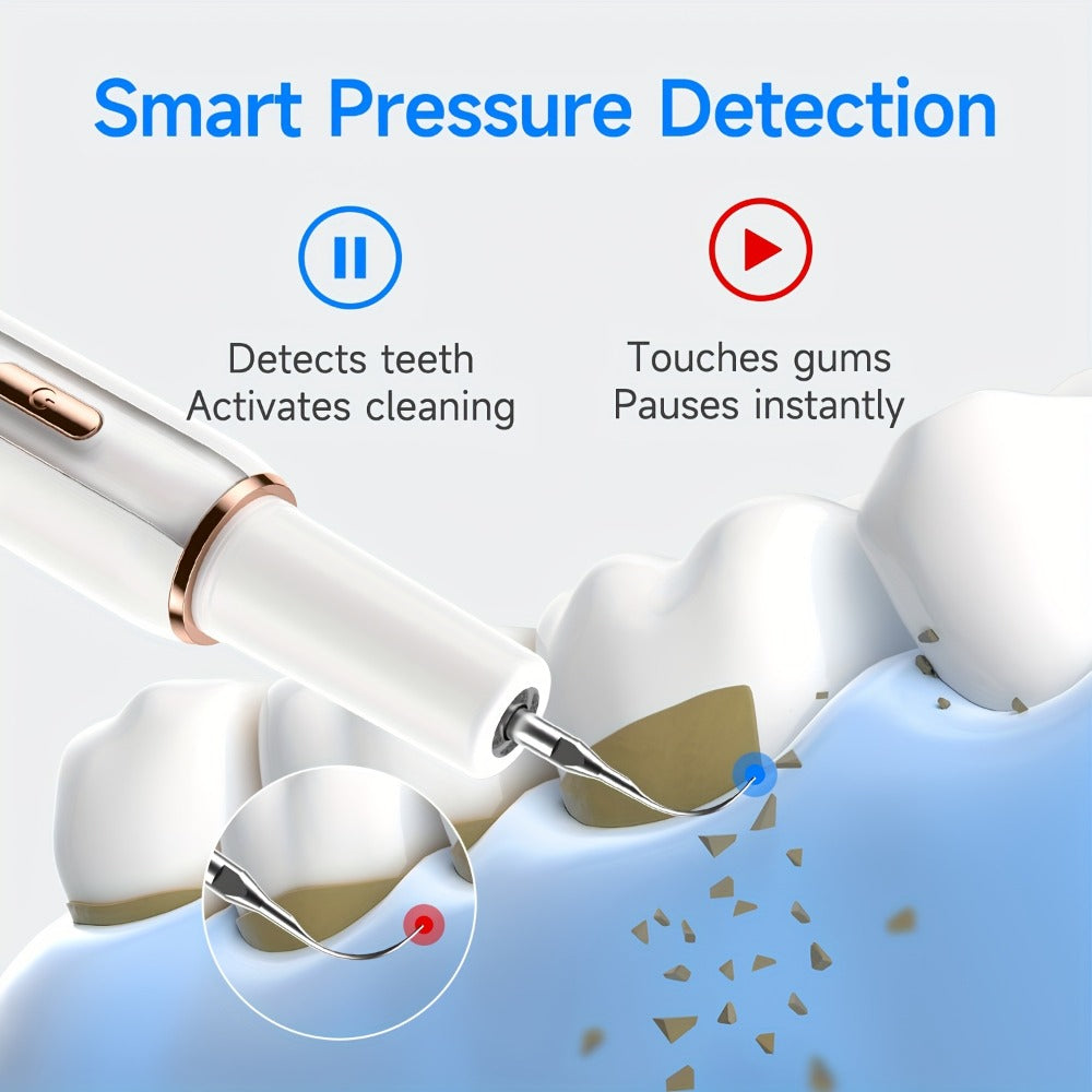 Electric Tooth Cleaner Tartar Remover Rechargeable - 5 Speed Modes, LED Light, USB Charging, 2 Replaceable Brush Heads, Dental Plaque Scraper for Teeth Whitening, Stain & Tartar Re - product image 7