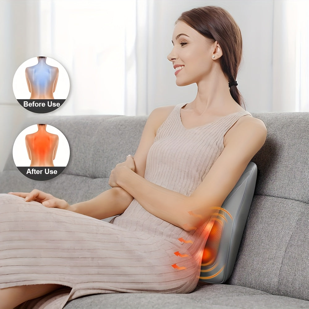Rechargeable Heated Back and Neck Massager With 3D Massage, USB Charging, Ergonomic Design With Shiatsu Massage Points - Ideal Gift For Men and Women, Back Massager, Mother's Day Gifts