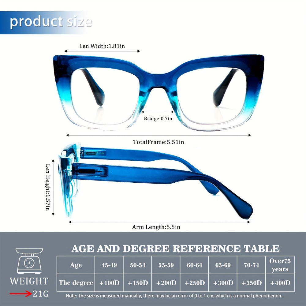 Reading Glasses Blue Light Blocking for Women 4 Pack – Cat Eye Frames with Metal Spring Hinges, Multicolor Floral Gradient Computer Eyeglasses - product image 6
