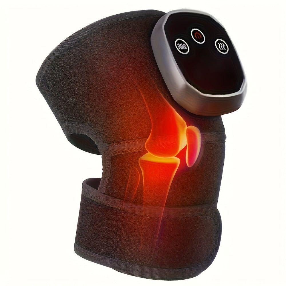 Heating Knee Massager 3-in-1 Wireless Vibrating Knee Brace - Electric Heating Pad with Vibration Massage for Knee, Shoulder & Elbow Pain Relief, Universal Fit, Gray - product image 3