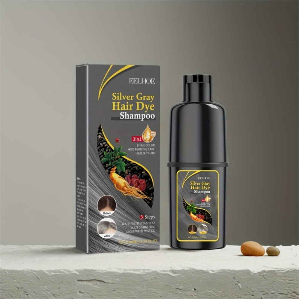 Silver Gray Hair Color Shampoo 2-Pack 3.38oz Each – Natural Herbal Moisturizing & Nourishing Formula, Easy No-Mix Silver Coverage, Long-Lasting Results for Gray & White Hair, Men & - product image 4