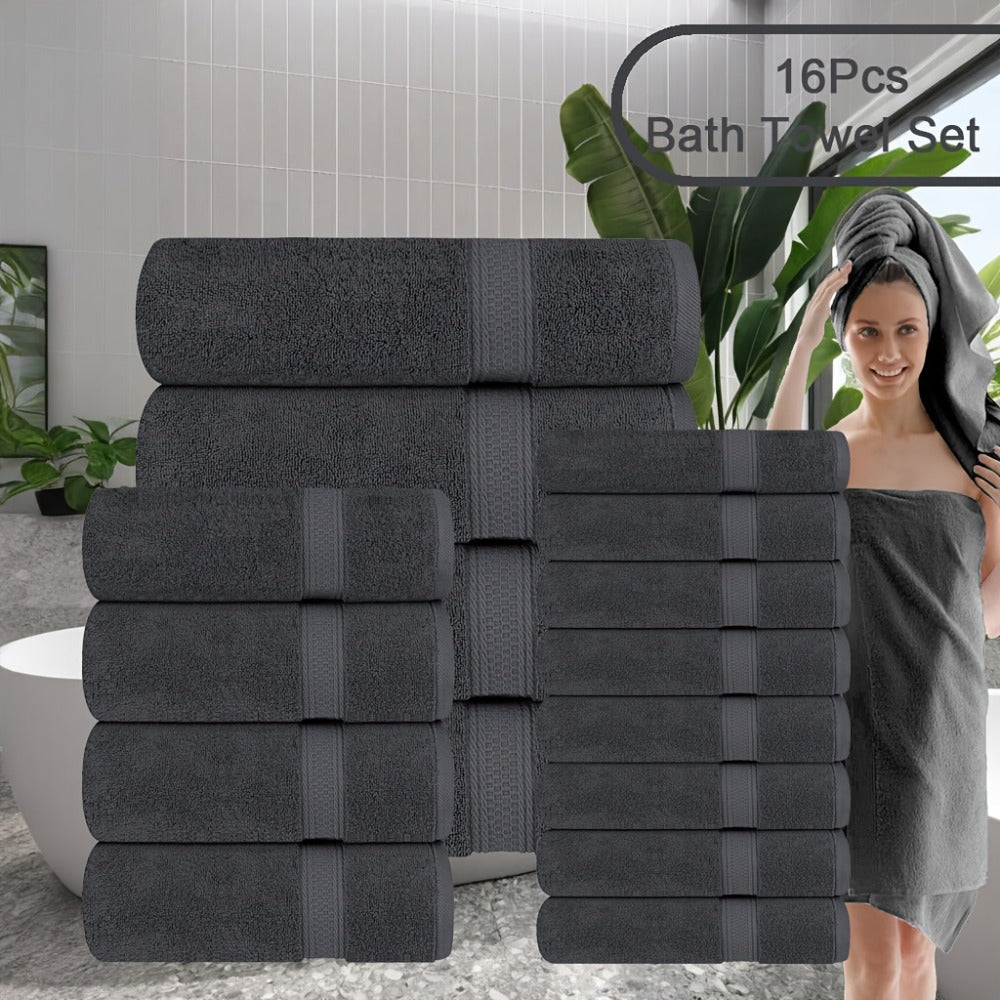Luxury Soft Towel Set 8 or 16 Piece - Thickened Quick Dry Skin Friendly High Absorbency Bath Towels Hand Towels Washcloths | 13+ Colors | Home Hotel Travel Fitness Spa Gift Set - product image 17