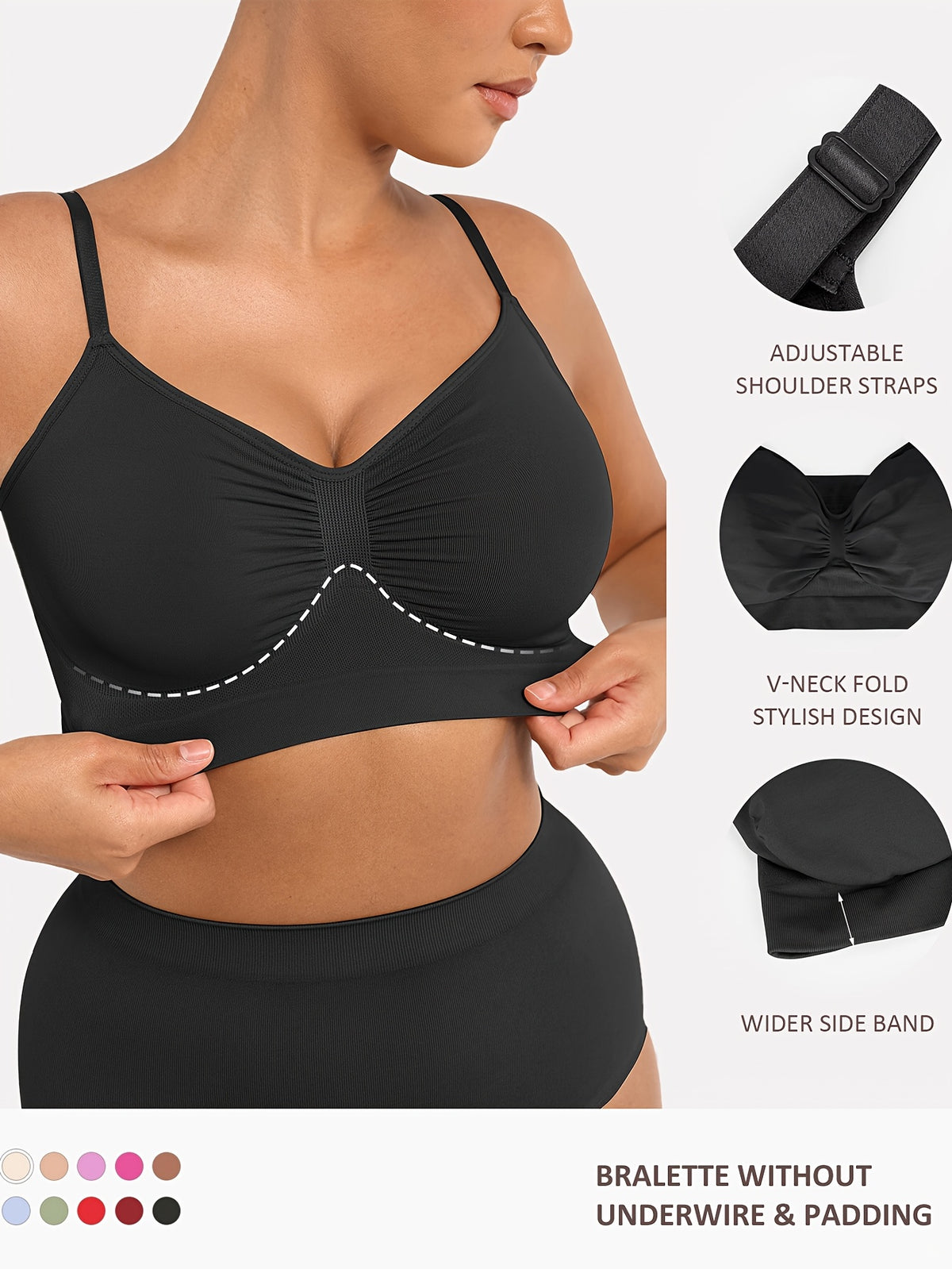 Women's Push-Up Seamless Bra with Breathable Design and Back Control - product image 2