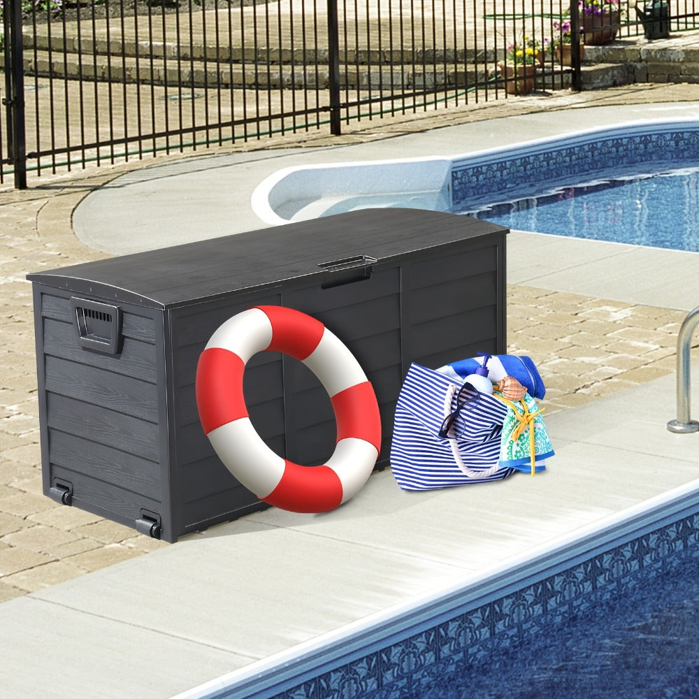 75 Gallon Deck Box with Wheels – 284L Resin Outdoor Storage Box Lockable Plastic Container for Patio, Pool & Garden, 110 lbs Capacity, Multiple Colors, Weatherproof Outdoor Storage - product image 9