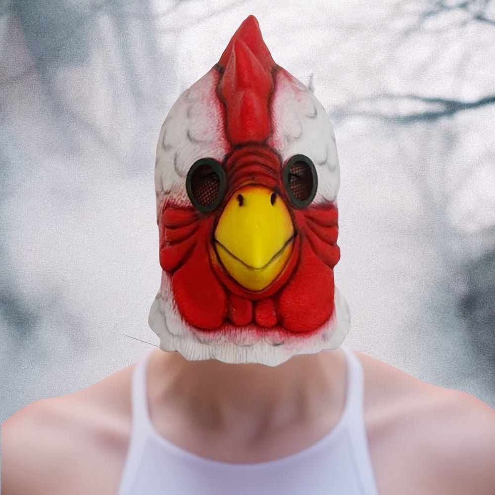 Funny Chicken Animal Costume Mask with Realistic Combs & Wattle for Halloween Parties, Carnivals, Cosplay & Themed Events, One Size Fits Most Adults, Humorous - product image 5