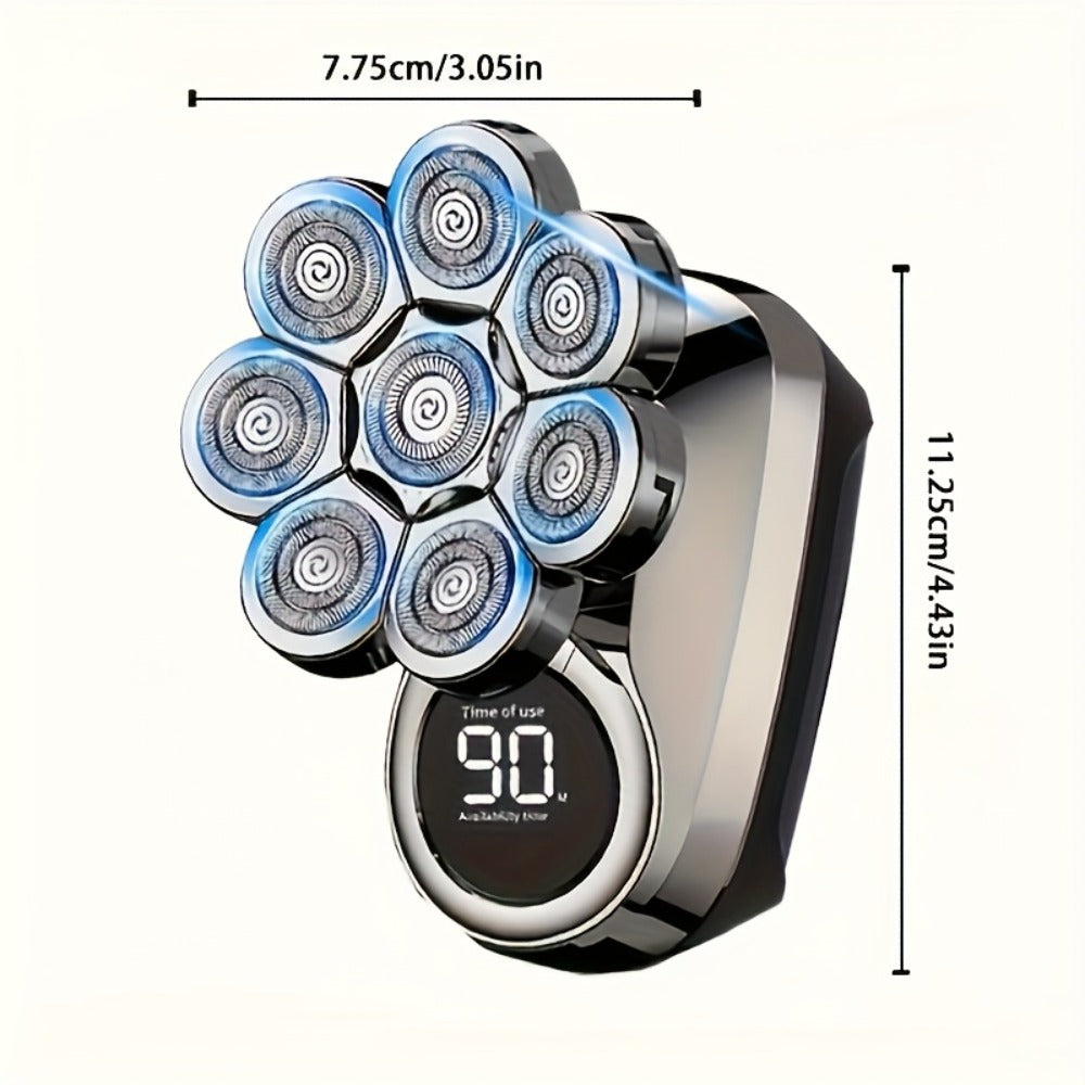 9D Floating Head Electric Razor for Bald Men 5-in-1 Grooming Kit Beard Trimmer Nose Hair Trimmer Facial Cleanser Body Groomer USB Rechargeable Cordless Shaver for Home Travel - product image 6