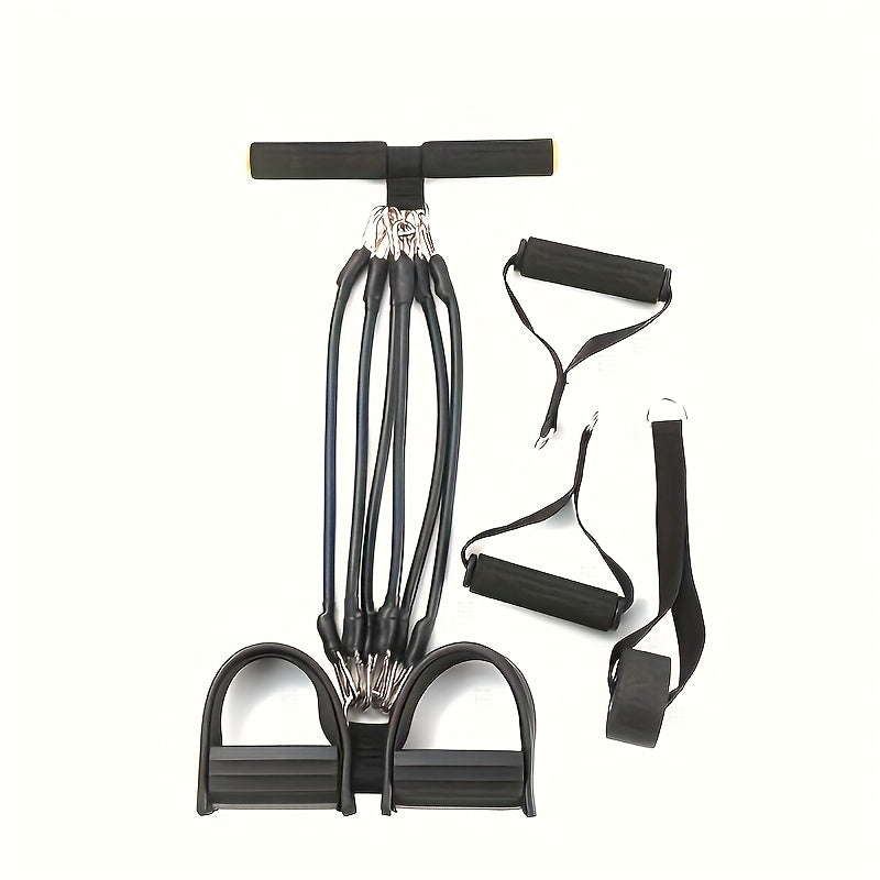 TPE Stackable Exercise Bands for Sit-Ups, Leg & Ab Workouts, Adjustable Strap, 50 / 100 / 150 lb Options, Home Gym Strength Training for Men & Women, Black - product image 3