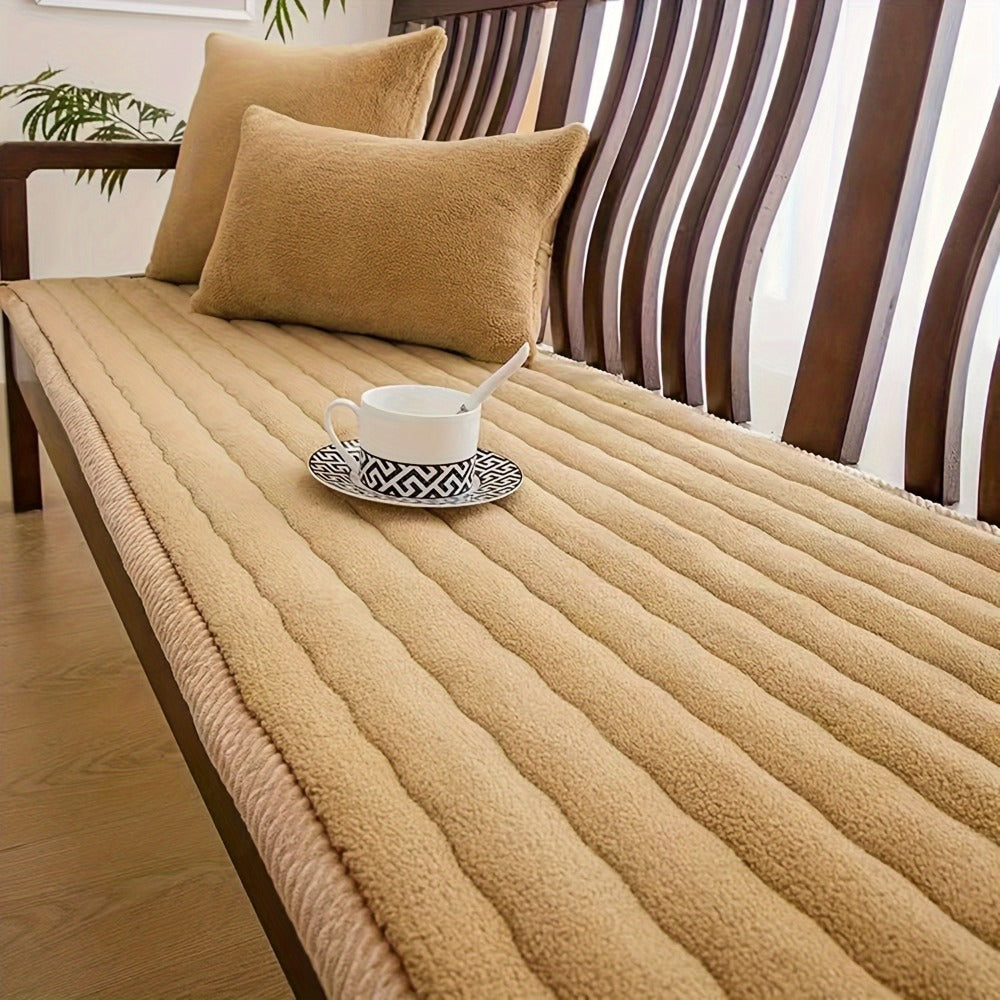 Plush Sofa Cover Bohemian Style Thickened Short Plush Non-Slip Machine Washable Pet Friendly Sofa Slipcover for Living Room Bedroom Office - Armrest Pad to 4 Seater - product image 37