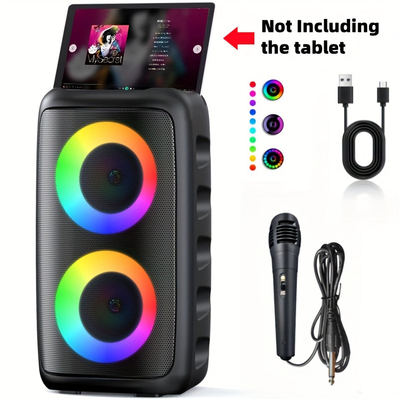 Bluetooth speaker, wireless speaker, karaoke machine with 1 wired microphone or 1 wired microphone+1 wireless microphone, adult portable speaker, PA system - product image 3