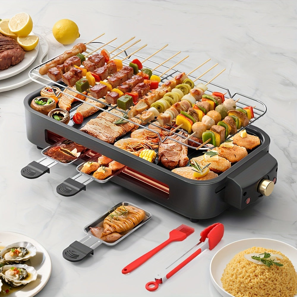 Electric Grill 2-in-1 Indoor BBQ & Frying Pan – 1500W Temperature Control, Non-Stick Detachable Cooking Board, Portable Electric Grill for Meat, Dishwasher Safe, Christmas Gift Ide - product image 3
