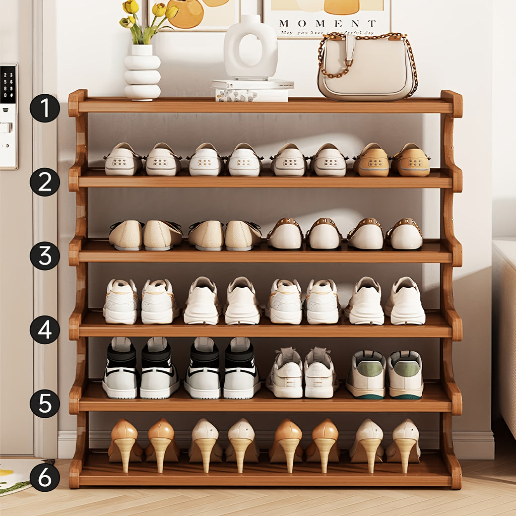 3/5/6-Tier Bamboo Shoe Rack - Bamboo Shoe Storage Solution - Multi-Tier Freestanding Organizer - Easy to Assemble and Space-Saving - Suitable for Entryway - product image 11