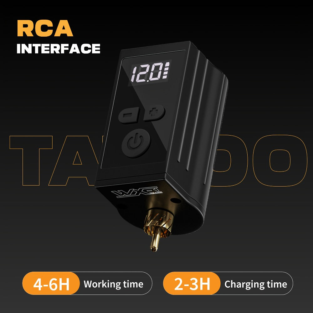 Wireless Tattoo Battery Power Supply 1450mAh Neebol WX-1 Plus — RCA LED Display, 12V Boost Mode, 6-Hour Runtime, USB-C Charging, for Rotary Machines & PMU Pens - product image 9
