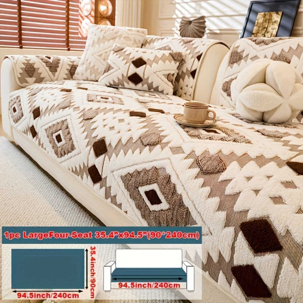 Thick Plush Sofa Cover Non-Slip Pet Friendly Machine Washable Couch Slipcover Furniture Protector for Living Room Bedroom Office Armrest to 4-Seat Multiple Colors - product image 18