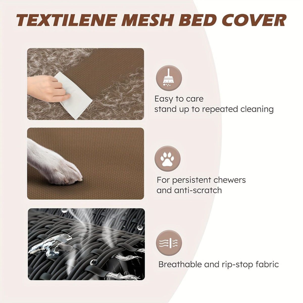 Washable Breathable Mesh, No-Slip Feet, Carry-along Dog Cot for Indoor & Outdoor Use, 4 Sizes, 7 Colors – Elevated Dog Bed Cooling Raised Cot with Metal Frame - product image 6