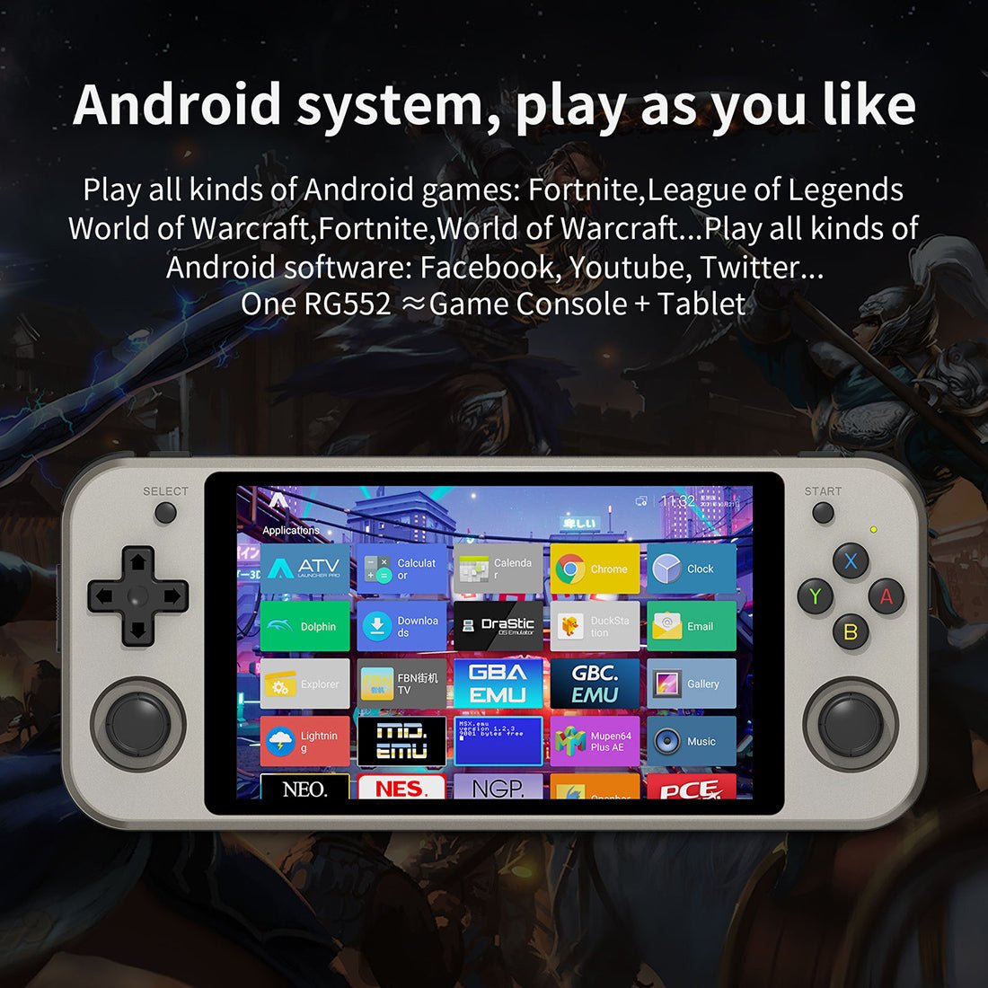 Anbernic RG552 Handheld Game Console Dual OS Android Linux Retro Emulator 5.36-Inch IPS 1920x1152 RK3399 4GB RAM HDMI USB 3.0 Active Cooling for Everyday Use - product image 11