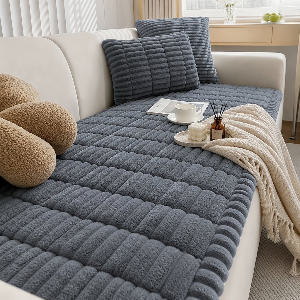 1pc Soft Quilted Thick Sofa Cushion, Bohemian Style Removable Machine Washable Sofa Protector, All Season Pet Friendly 1/2/3/4 Seater Split Sofa Cover - product image 29