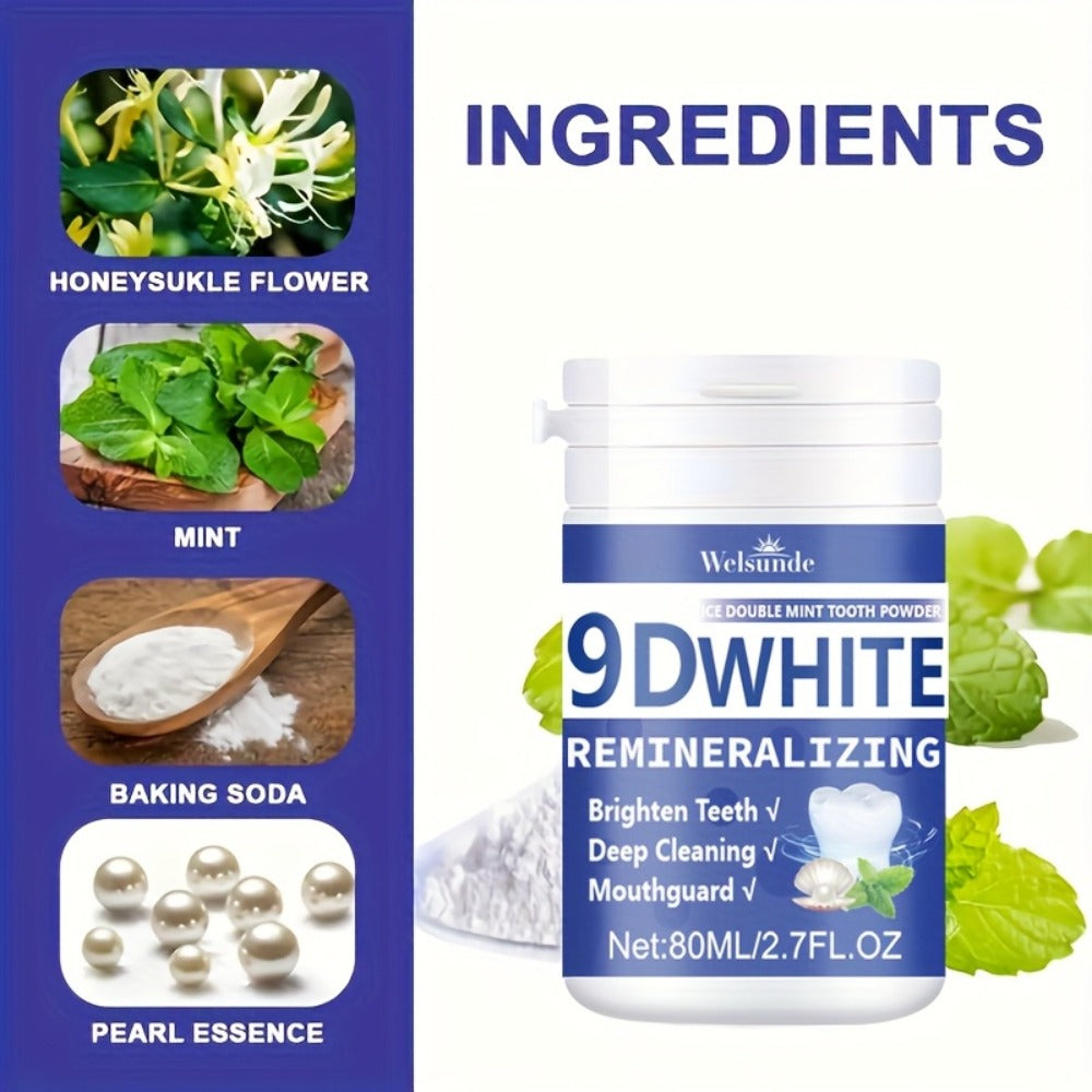 Hydroxyapatite Tooth Powder 3-Pack Remineralizing Whitening Deep Cleaning Mint Fresh Breath Enamel Repair Oral Care for Men Women 80ml Each Bottle - product image 5