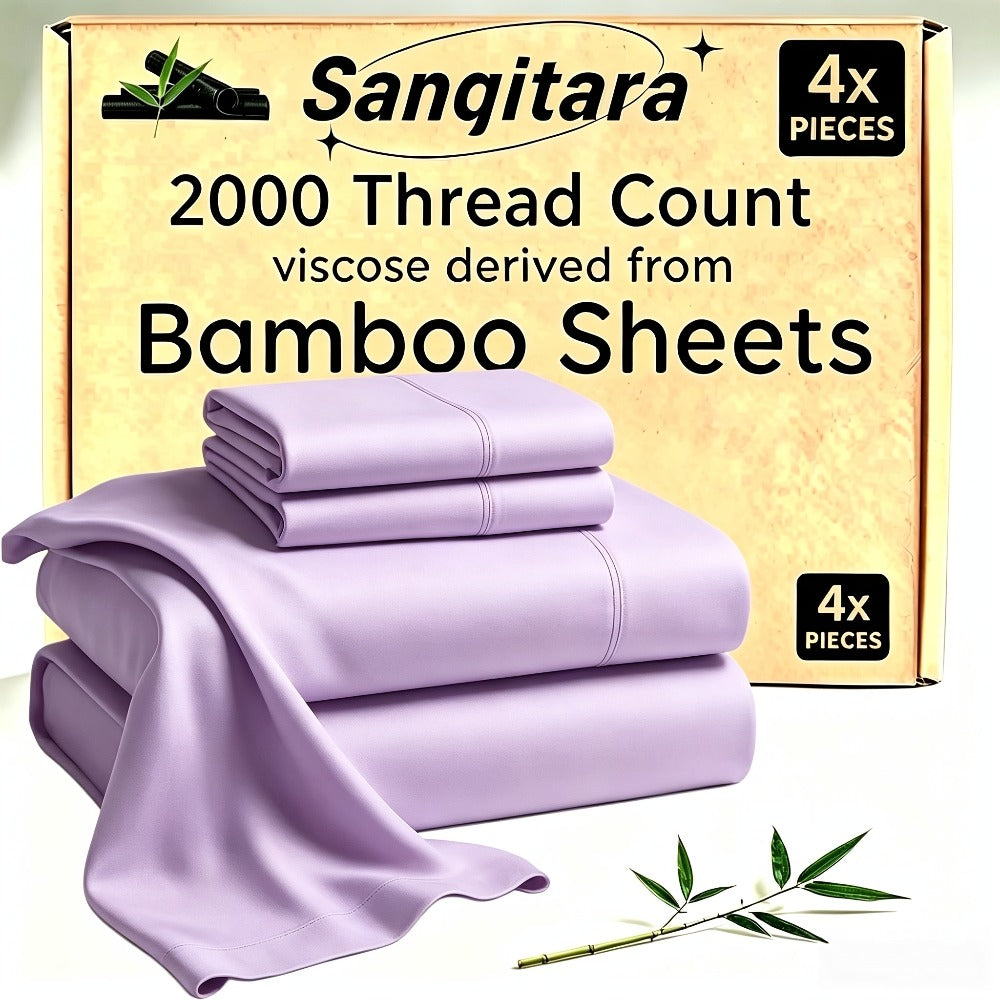 Cooling Fitted Sheet Bamboo Blend Ultra-Soft Deep Pocket Bed Sheet for Hot Sleepers Twin Full Queen King Size Machine Washable Breathable Cooling Bedding White Black Gray Navy Purp - product image 20