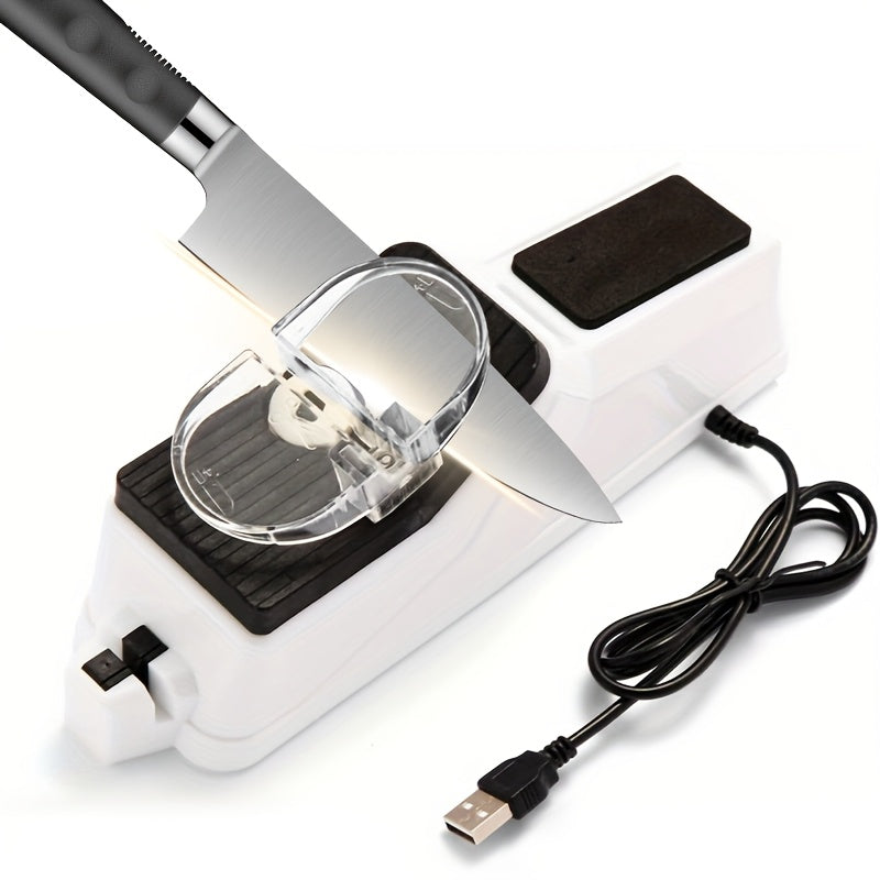 Electric Knife Sharpener with 5 Double-Sided Stones - USB Powered Professional Kitchen Knife Sharpener for Quick Sharpening & Polishing with Protective Cover - product image 13