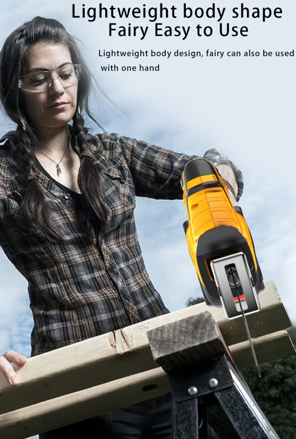 Cordless Reciprocating Saw - Electric Reciprocating Saw with Safety Lock, Large Capacity Battery & Charger, Variable Speed for Wood, Metal & Demolition Cutting, DIY Home Renovation - product image 16