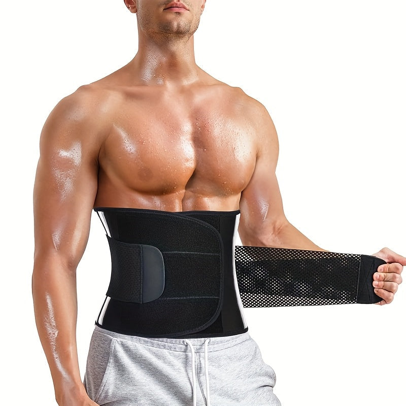 Sizes M to 3XL – Men's Waist Trainer Sweat Belt Tummy Control Compression Body Shaper Trimmer for Weight Loss & Workout