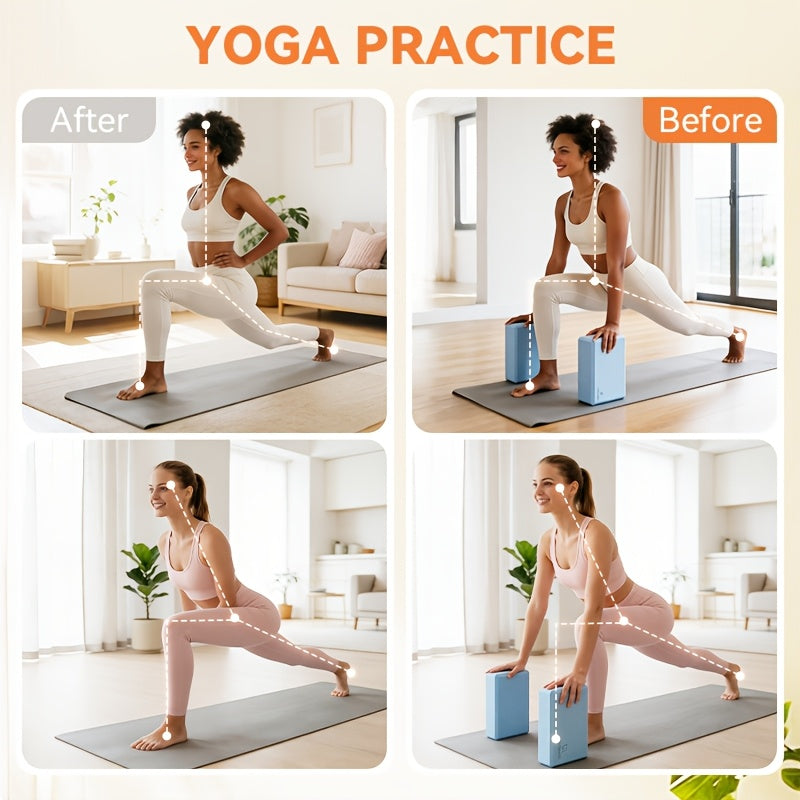 EVA High-Density Non-Slip Mats for Pilates, Stretching, Meditation & Home Fitness Workouts, Lightweight & Portable | Foam Yoga Mat Set 2-Pack - product image 2