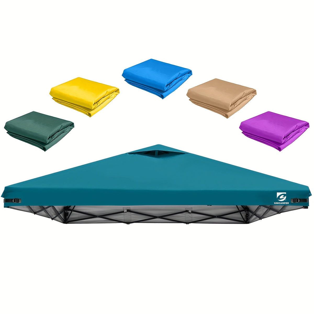 10x10 Canopy Replacement Top Cover for Straight Leg Tents | Waterproof Pop-Up Canopy Top for Camping, Outdoor Events & Backyard (Top Cover Only) | Ventilation Ports, Instant Shade, 11 Color Options