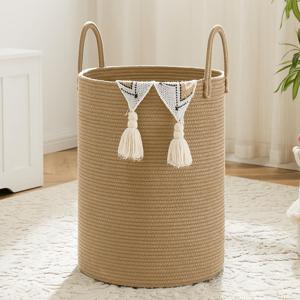 Collapsible Laundry Basket, Woven Rope Laundry Hamper, 12.15gal/15.85gal/21.13gal/26.42gal Laundry Bag for Decor Storage of Dirty Clothes, and Blankets in - product image 21