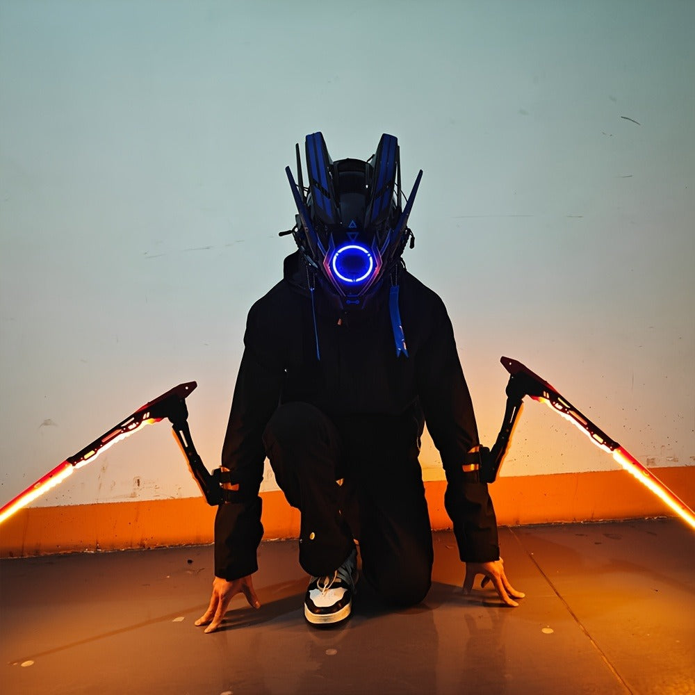 Luminous Blade for Halloween Costume Cosplay Sci-Fi Role Play Party, Rechargeable Red & Blue Single or 2pcs Set for Men & Women – LED Mantis Knife Cyberpunk - product image 17
